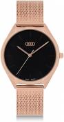 Audi original ročna ura, ženska, rožnato zlato/črna (3102200400)