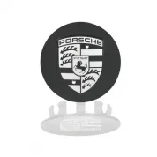 Pokrov platišč Porsche Cayenne E1 (2001–2010) – črn mat, monochrom emblem (9P1601147  JE1)