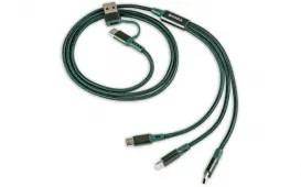 Škoda 4v1 polnilni USB kabel – emerald green (6U0051445)
