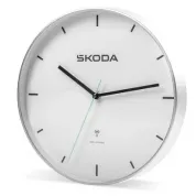 Škoda stenska radijska ura – srebrno-bela (6U0050810)