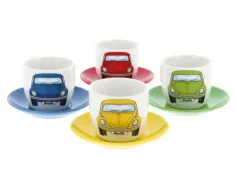 VW kavni set skodelic za espresso – 4 kosi z krožnički (KUKBETA50)