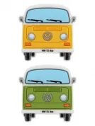 VW magnet 2-delni set – T2 Bus rumen & zelen (KUKT2MT20)
