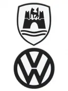 VW magnet 2-delni set – VW logo & Wolfsburg grb (KUKBUMT30)
